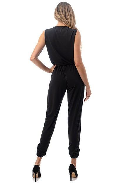 Surplice Jogger Leg Jumpsuit P508-ITY