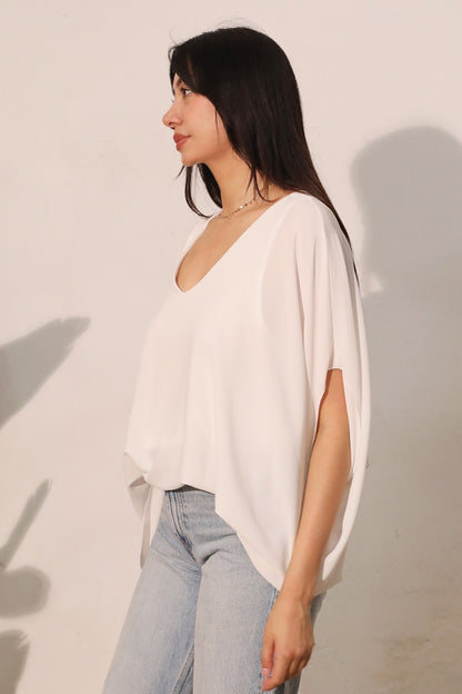Textured Solid Caftan Top T-6466
