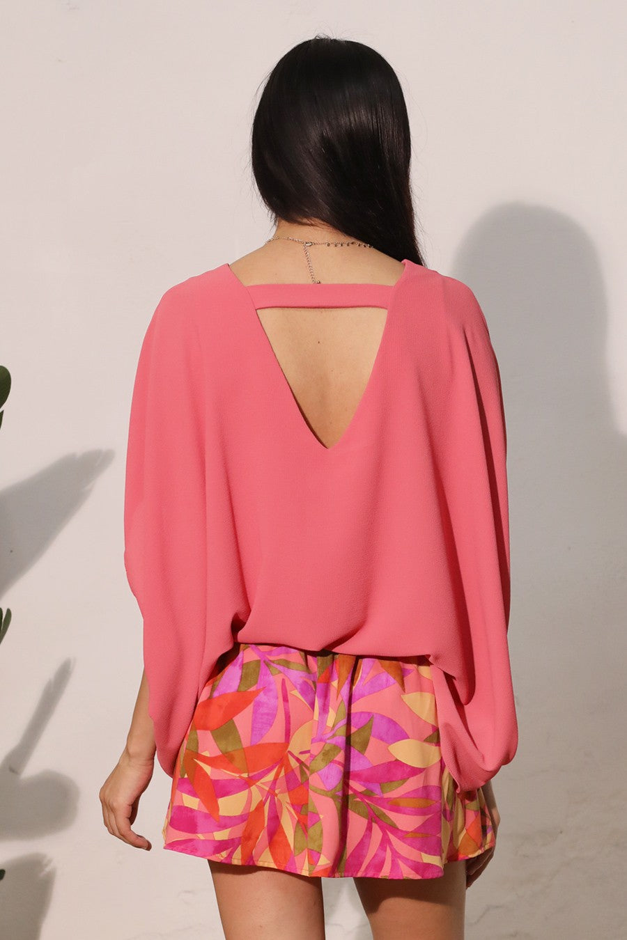 Textured Solid Caftan Top T-6466
