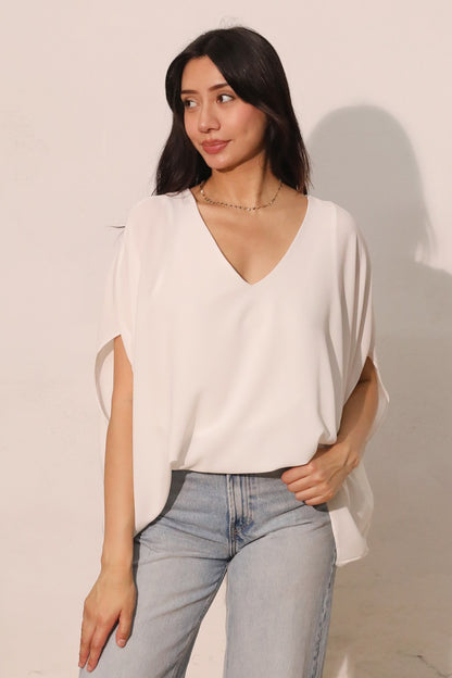 Textured Solid Caftan Top T-6466
