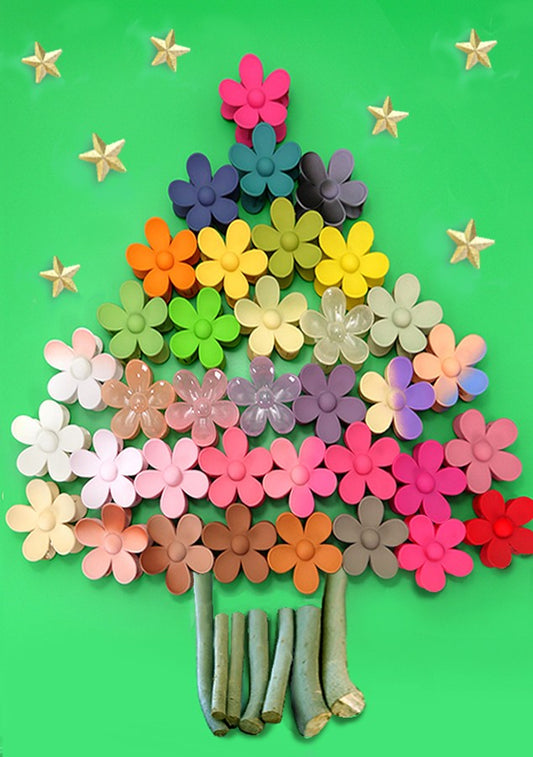 Oversize Matte Flower Hair Claw Clips 40H459