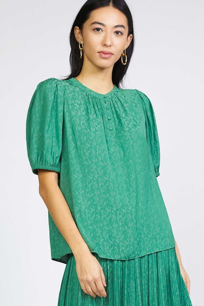 Camouflage Jacquard Printed Blouse 2330064