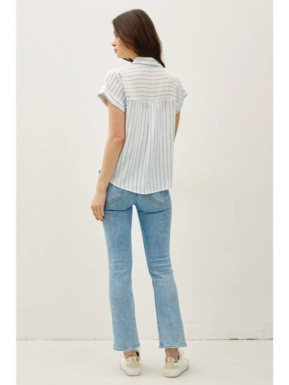 Short Sleeve Striped Shirt 19579