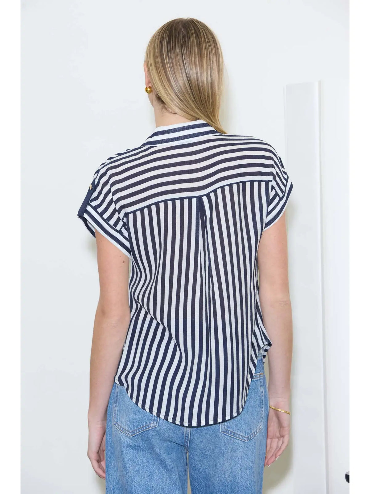 Striped Lightweight Woven Top TW2122