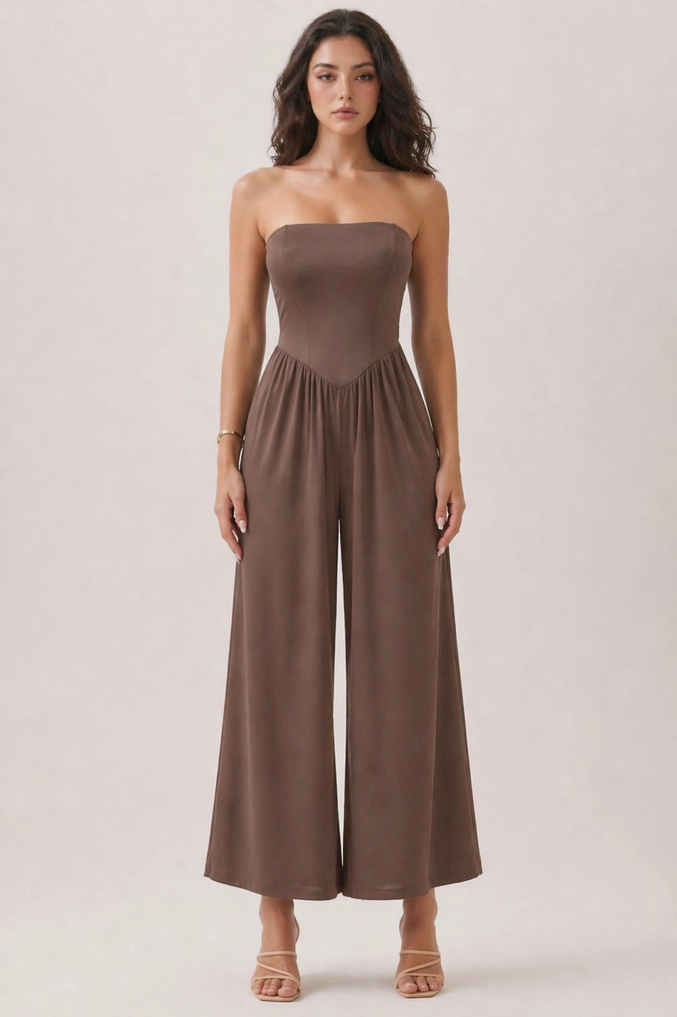 V Shape Drop Waist Tube Jumpsuit JR56941C