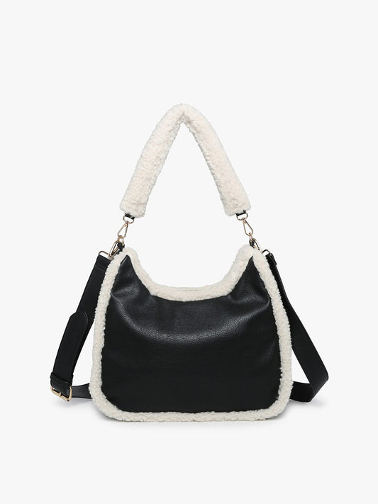 Reece Sherpa Trim Satchel/shoulder Bag M2408