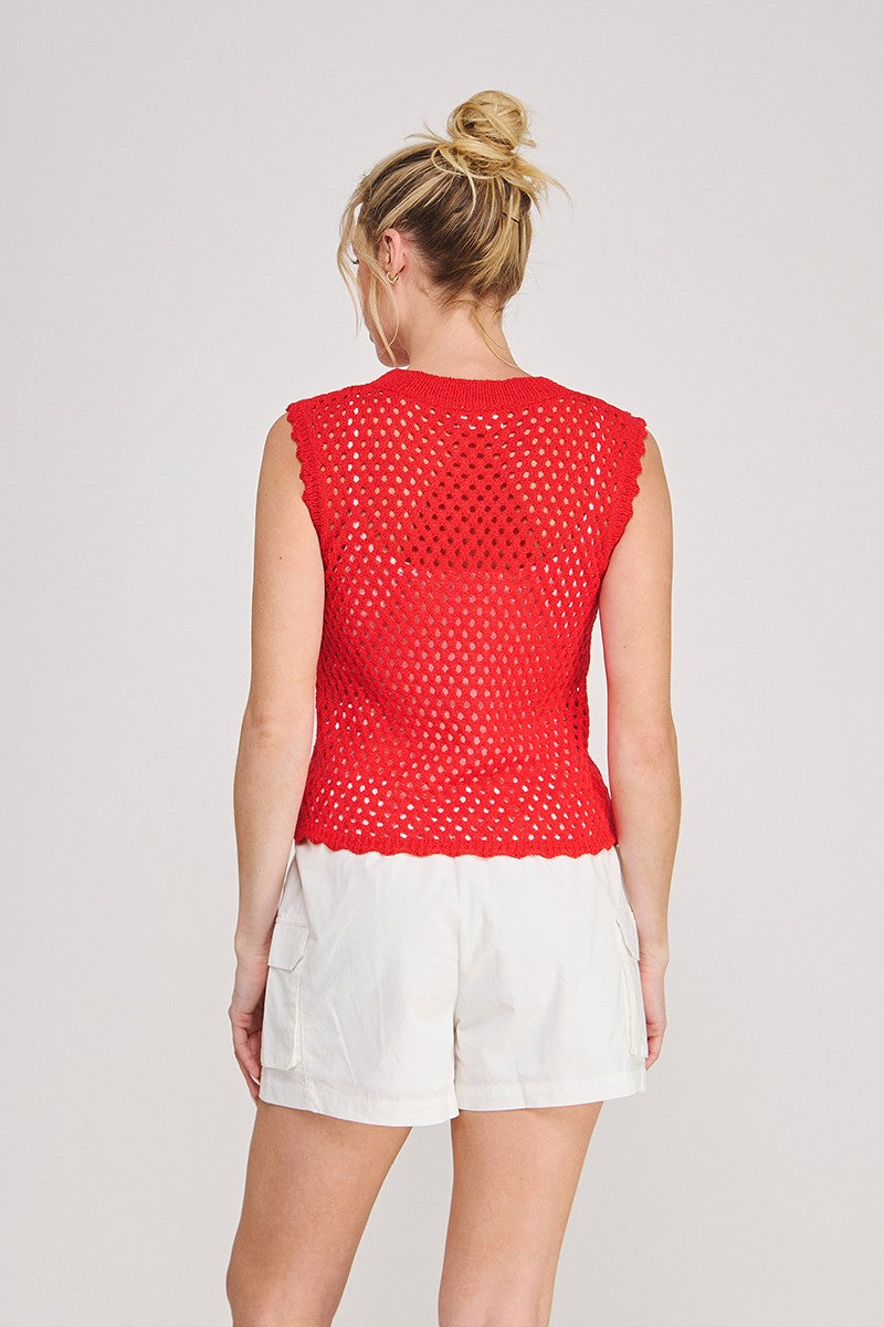 Sweater Tank With Scallop Edges  ATS8463