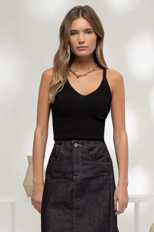 V Neck Sweater Knit Cami TW1358