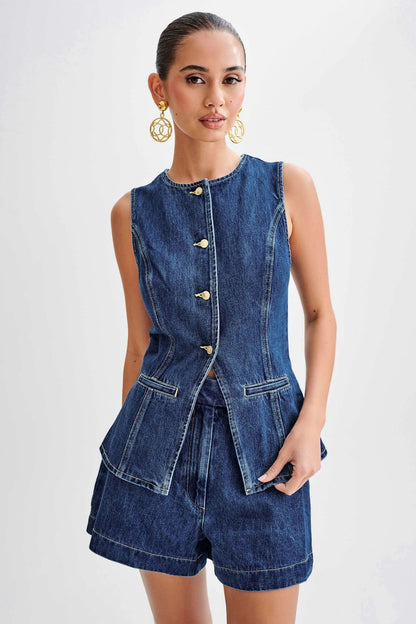 Denim Short Set BYC-16881-3-C
