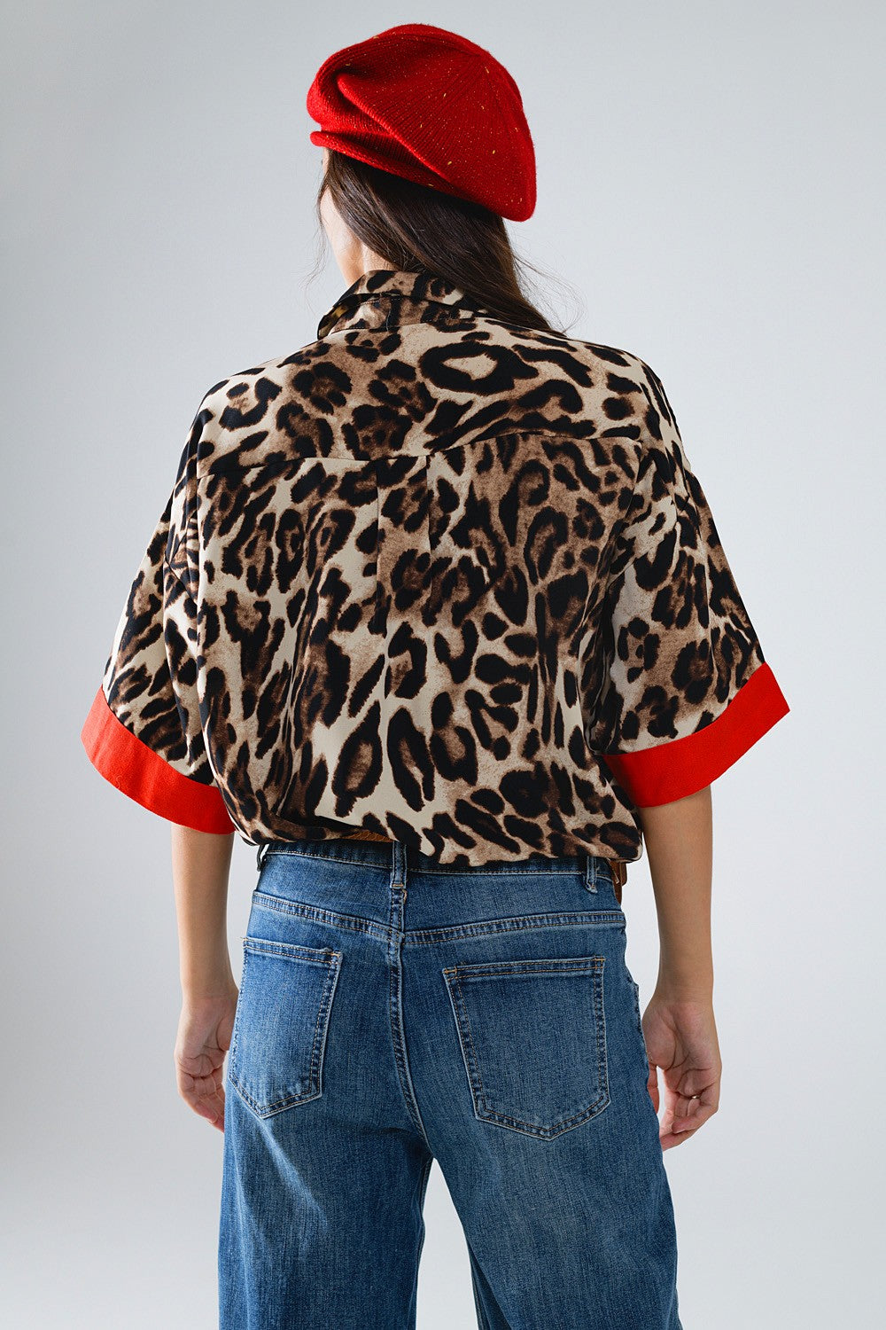 Leopard 3/4 Sleeves Shirt 4578623
