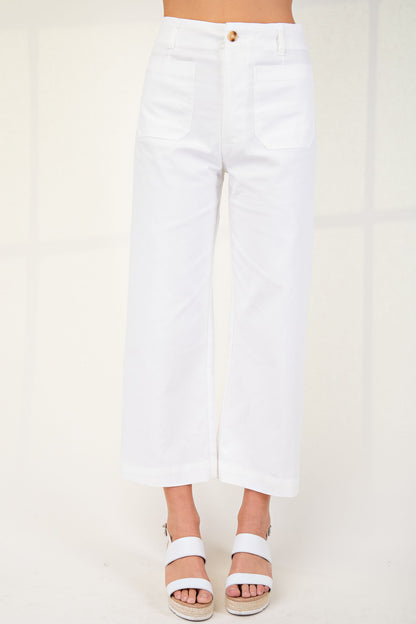 Ankle Cropped Summer Pants in Denim TG1175