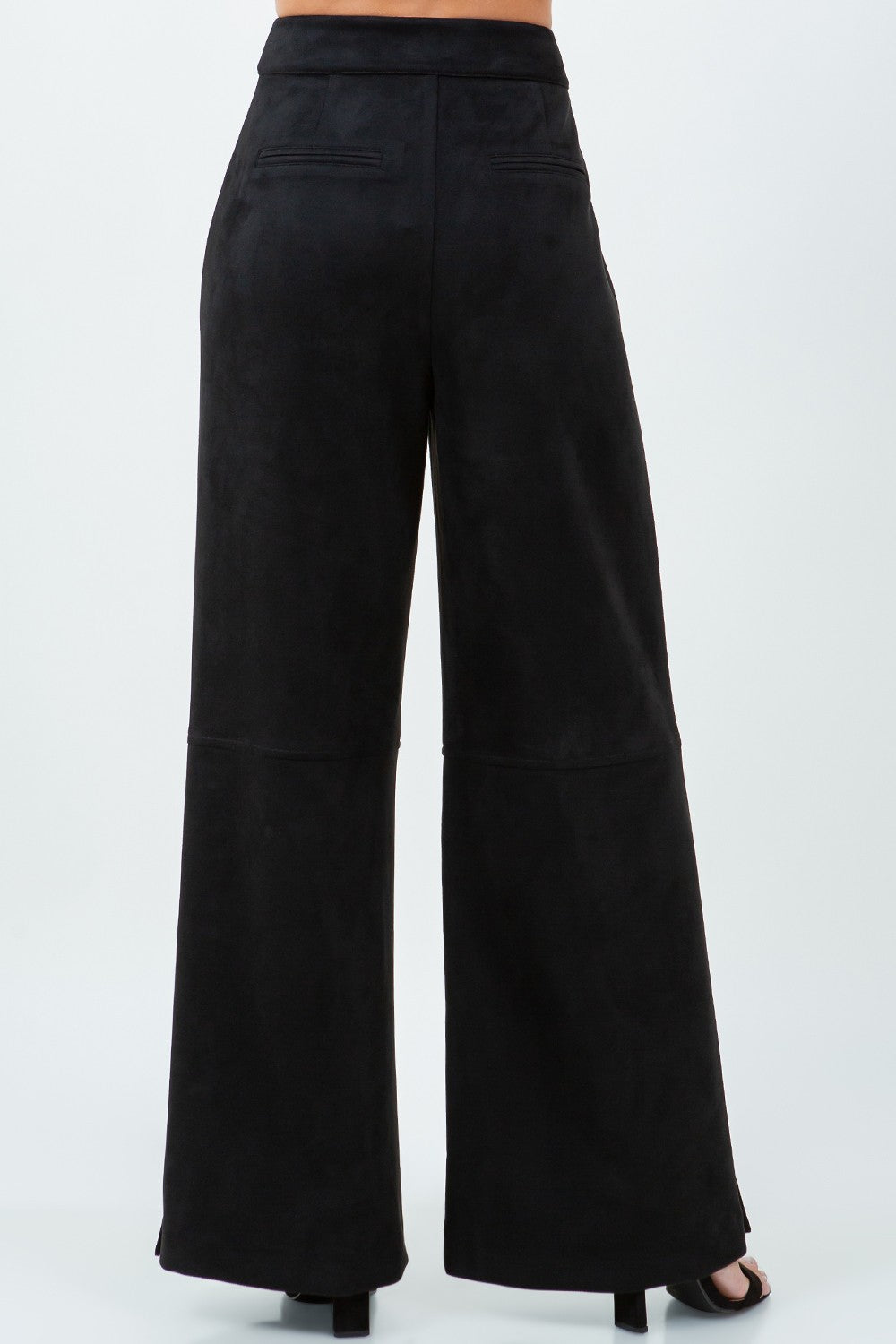 Side Snap Button Detailed Suede Long Pants P33141-WC