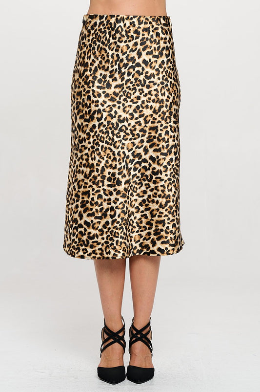 Leopard Print Midi Skirt 3863SK3