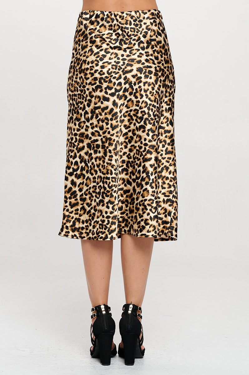 Leopard Print Midi Skirt 3863SK3