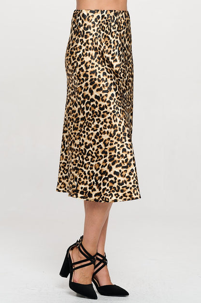 Leopard Print Midi Skirt 3863SK3