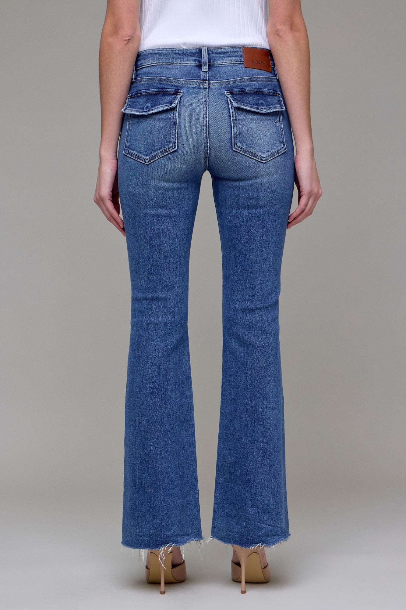 Medium Dark Mid Rise Utility Pocket Flare HD3264-MD