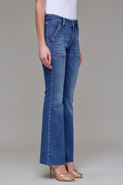 Medium Dark Mid Rise Utility Pocket Flare HD3264-MD