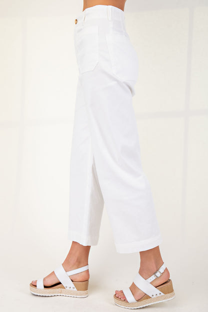 Ankle Cropped Summer Pants in Denim TG1175