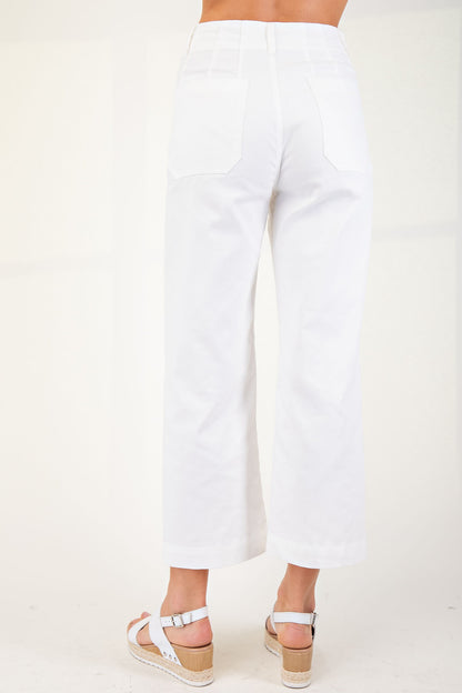 Ankle Cropped Summer Pants in Denim TG1175