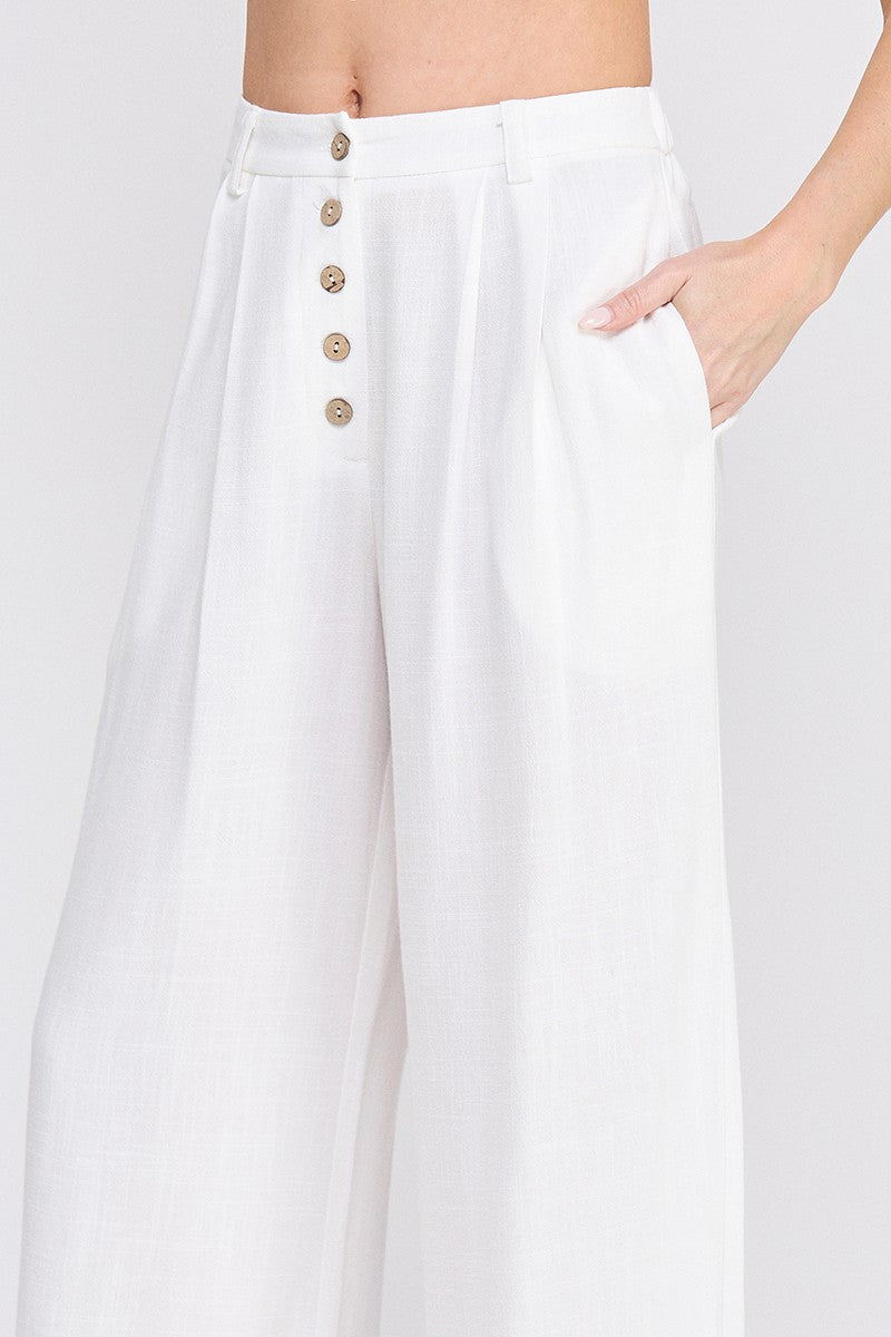 Soft Linen High-waist Palazzo Pants  AP8995