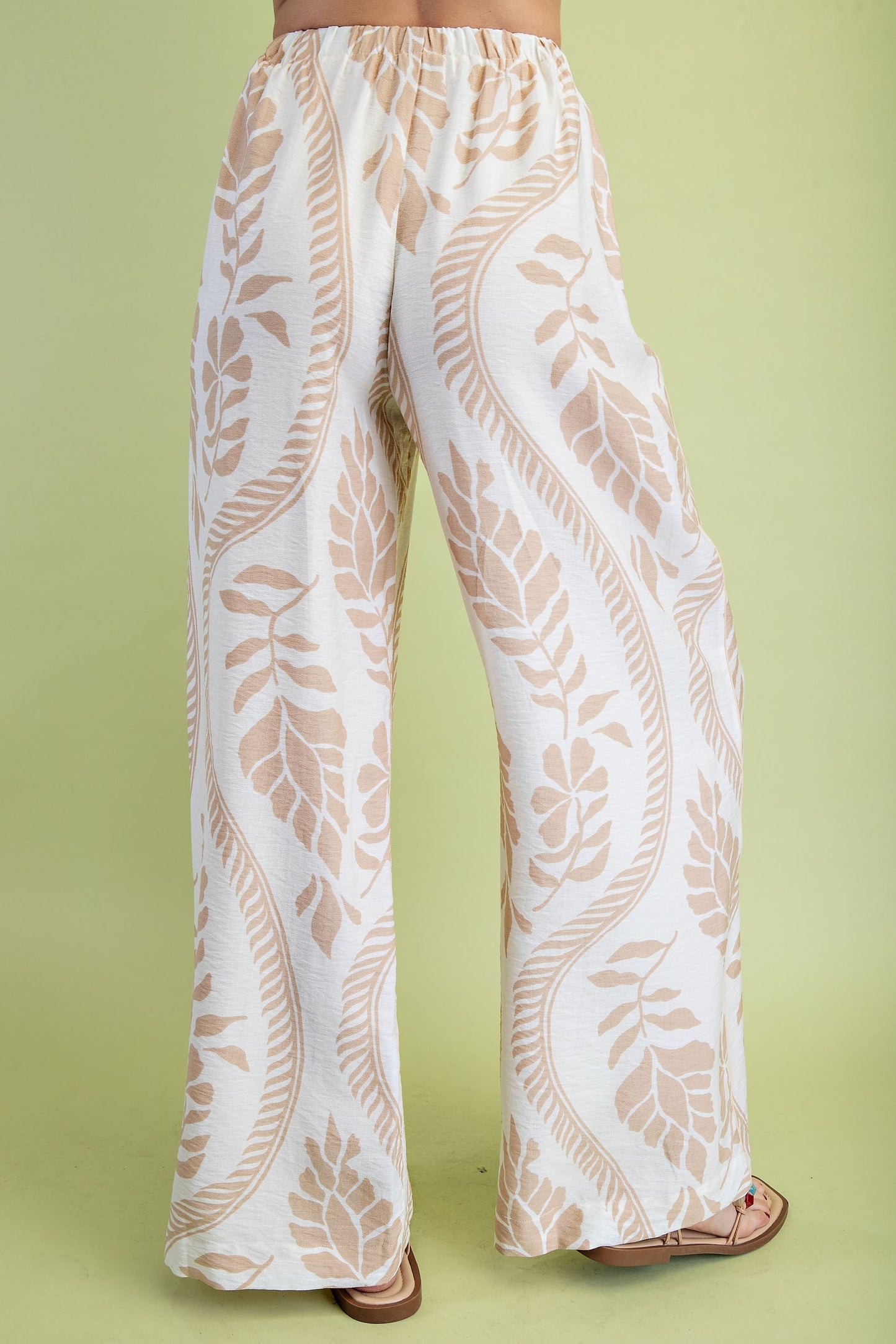 Elastic Waist And Drawstring Wide Leg Pants TG2162