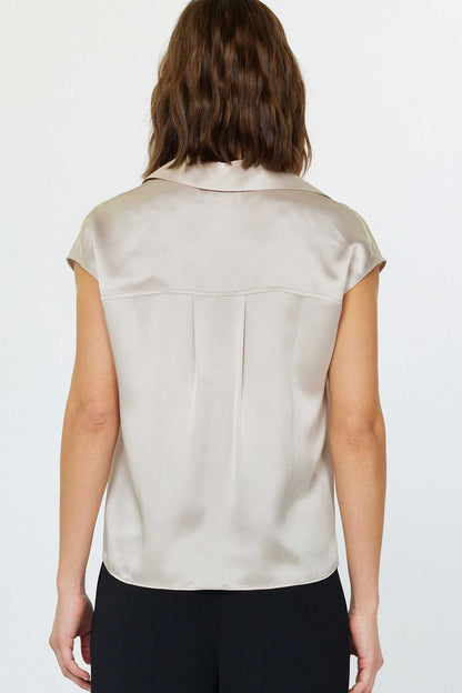 Silk Cap Sleeve Blouse  2530220-2