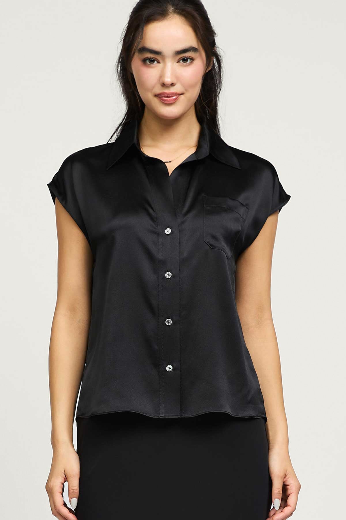 Silk Cap Sleeve Blouse  2530220-2