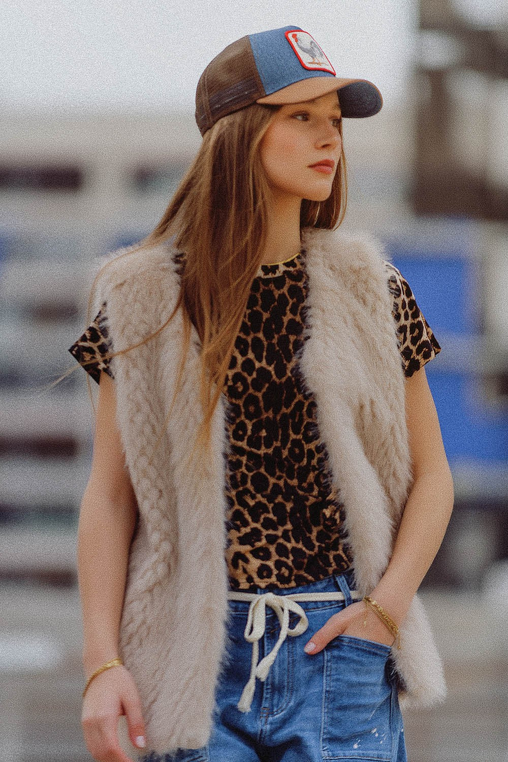 Vest In Beige In Fine Fur 1632902