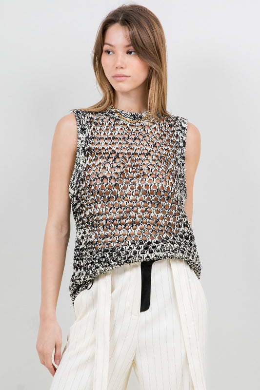 Two Tone Gradient Knitted Sweater Vest T13399-WC