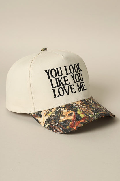 You Look Like You Love Me Embroidery Camo Trucker Hat 2-LCAP5276MR