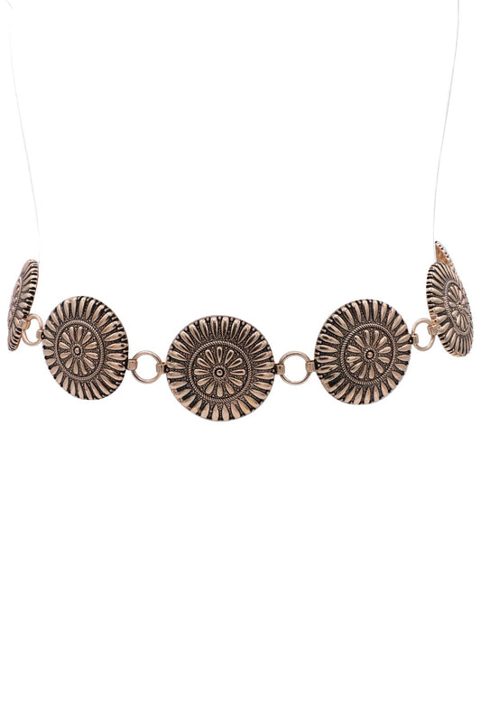 Metal Teardrop Textured Circle Concho Belt 46650-BT-C