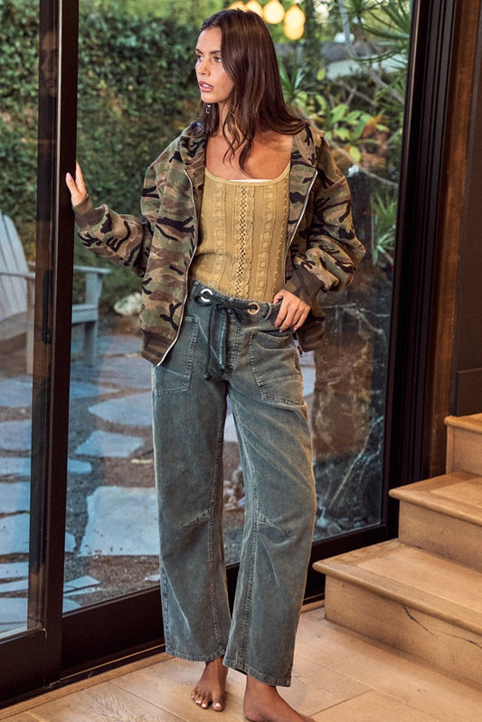 Vintage Washed Corduroy Velvet Rope String Pants DB1020-20