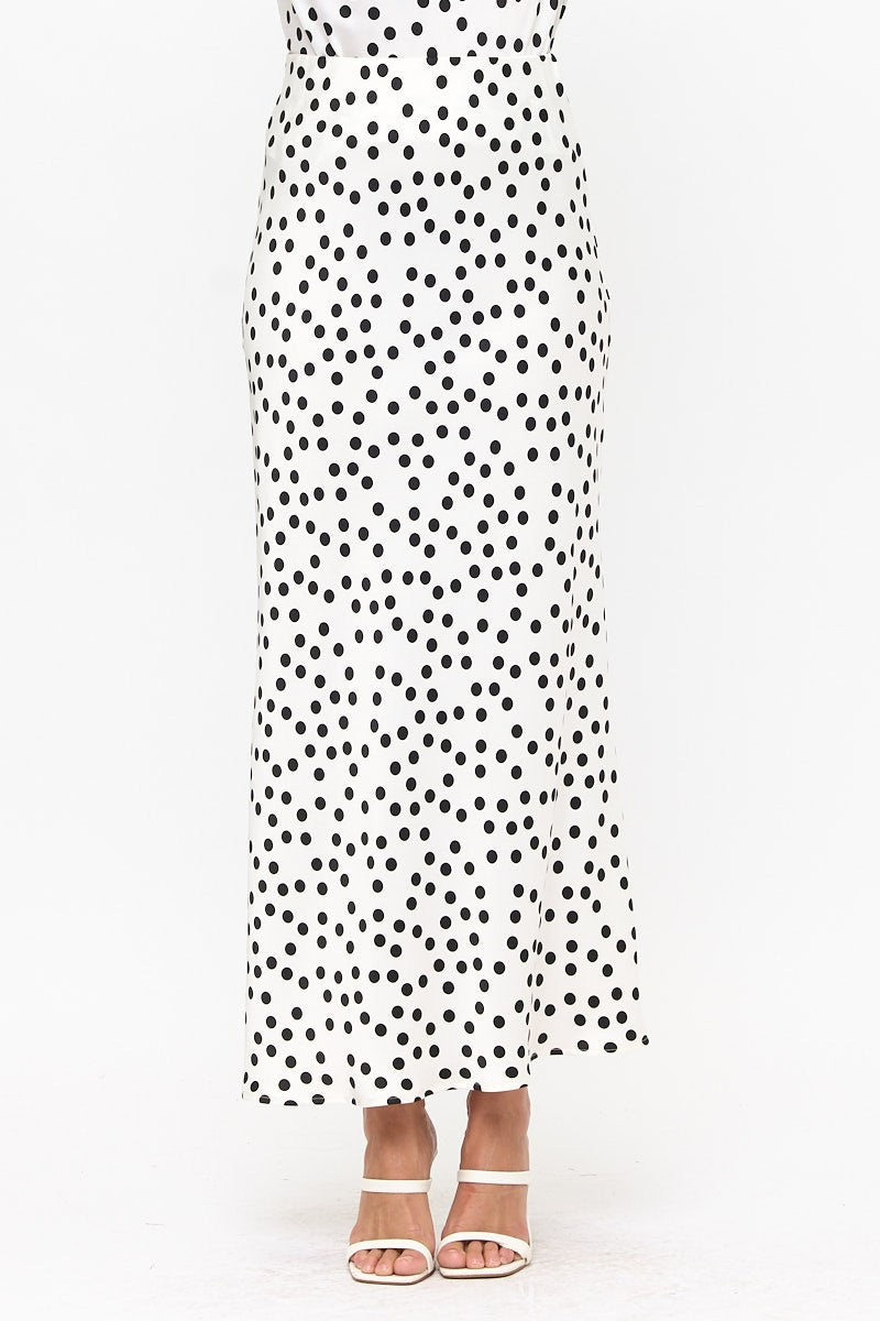 Polka Dot Satin Maxi Skirt L3863SKZ