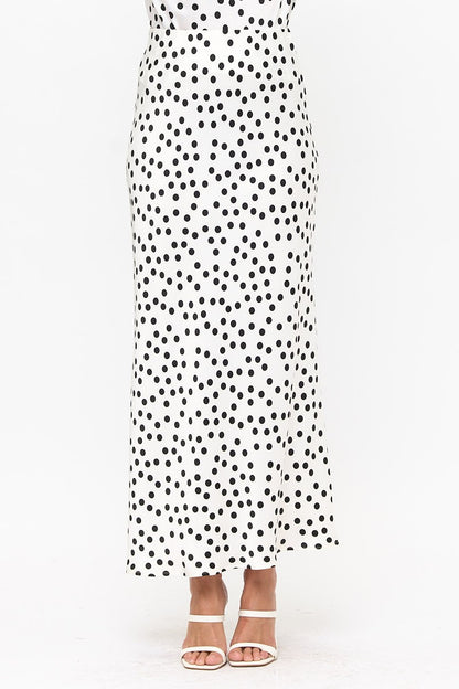 Polka Dot Satin Maxi Skirt L3863SKZ