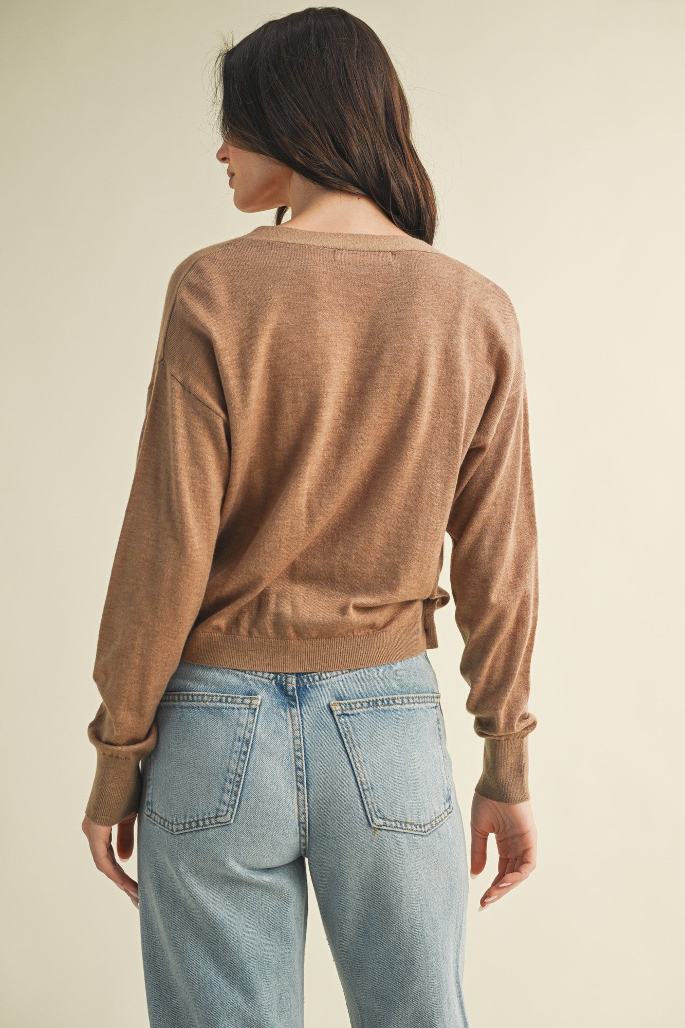 V-neck Wrap Sweater Top S25074