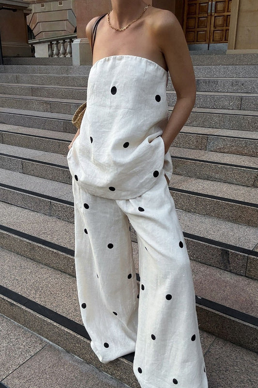 Polka Dot Strapless Pants Set JL25Y286S