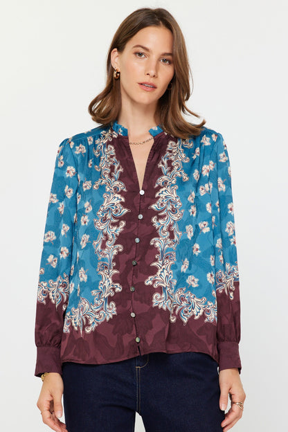 Floral Printed Long Sleeve Blouse 2630047