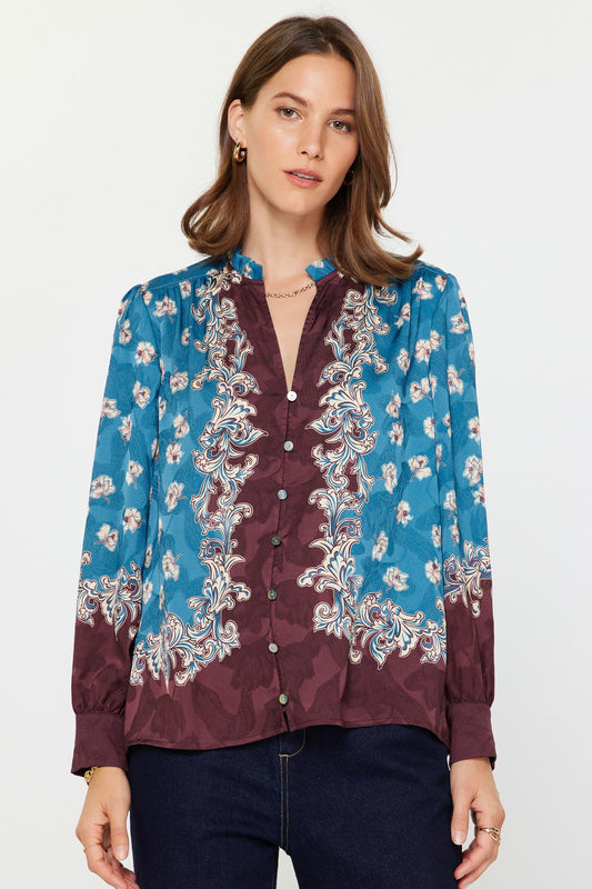 Floral Printed Long Sleeve Blouse 2630047