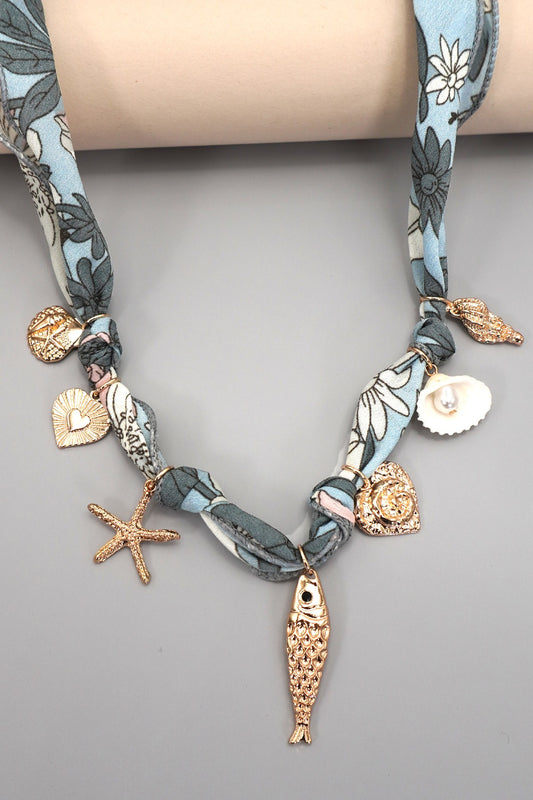 Scarf Charm Necklace-fish Heart Seashell Conch 80N92324