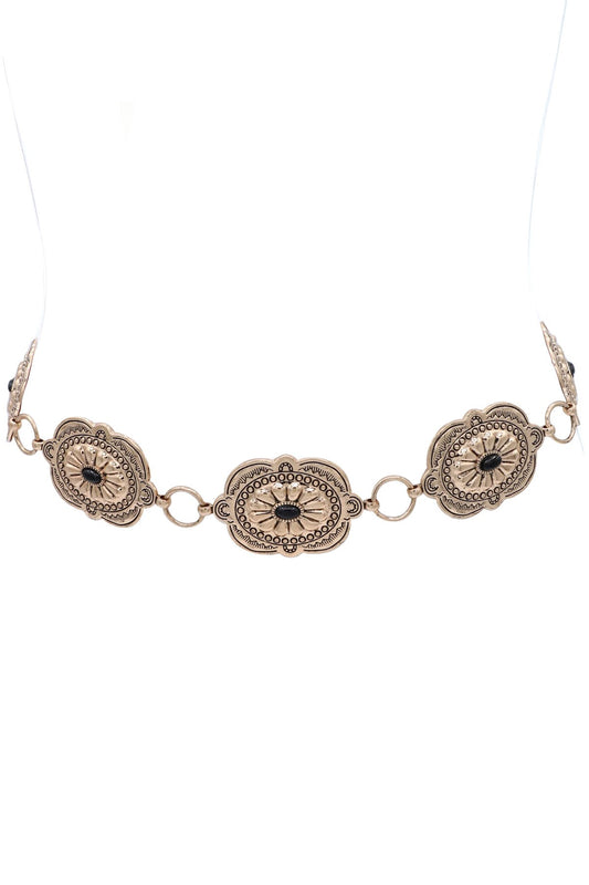 Western Chic Metal Accent Floral Concho Belt 47162-BT