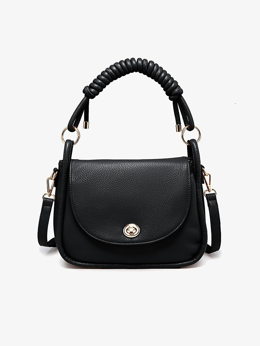 Effie Messenger Satchel Bag W/ Knotted Handle M2766