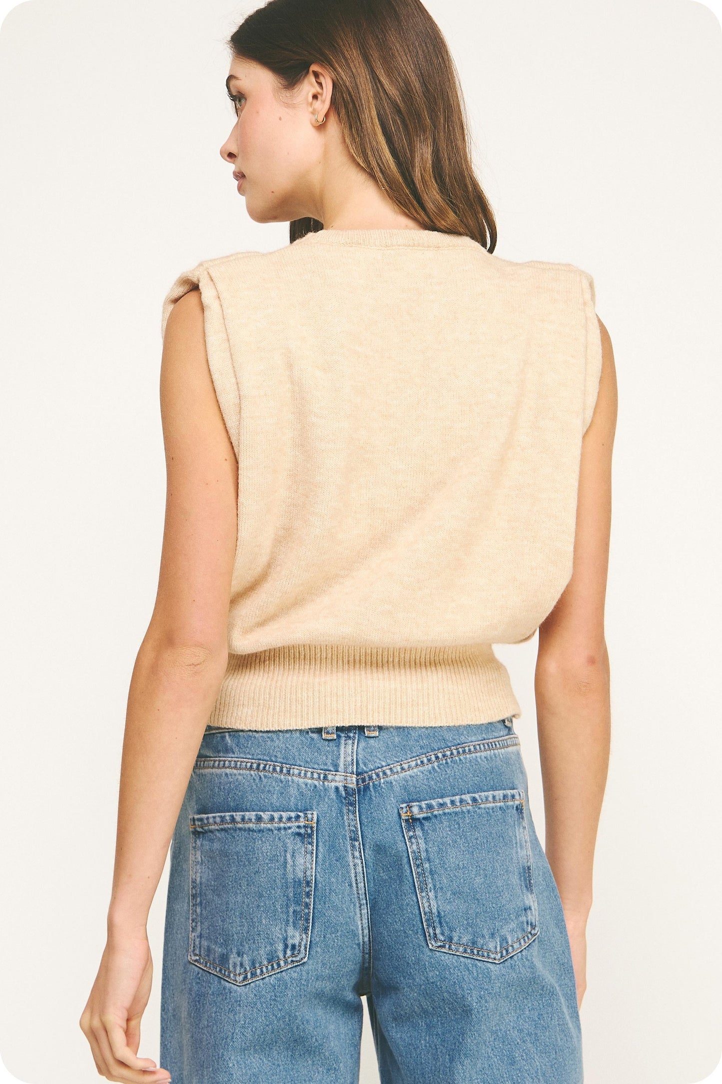 Knit Muscle Sweater Vest Top SSB-TK-40074-H-2