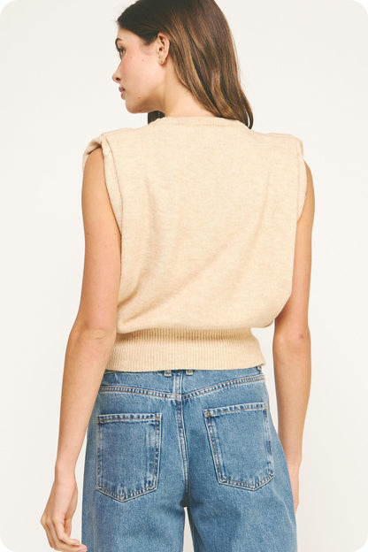 Knit Muscle Sweater Vest Top SSB-TK-40074-H-2