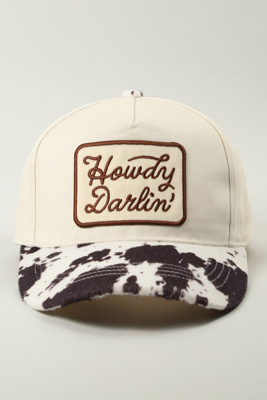 Howdy Darlin Embroidered Animal Print Trucker Hat 2-LCAP6037