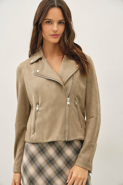 Buttery Suede Feel Moto Utility Jacket 31591