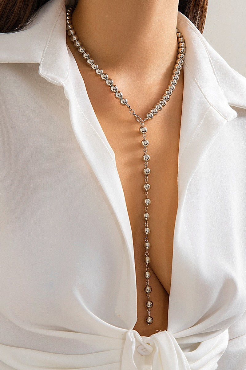 Tassel Beaded Chain Necklace Q2A0424