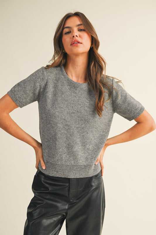 Short Sleeve Crew Neck Sweater S25449