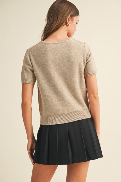 Short Sleeve Crew Neck Sweater S25449