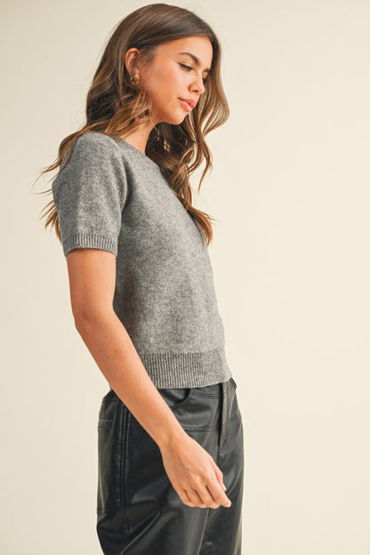 Short Sleeve Crew Neck Sweater S25449