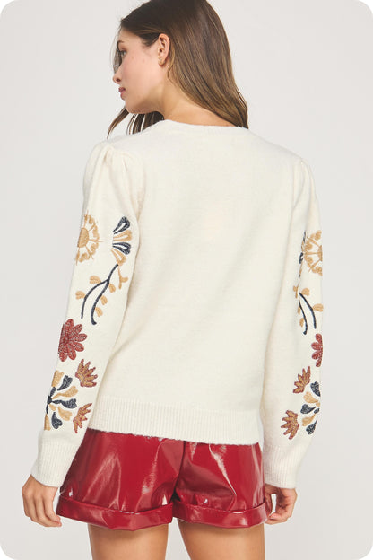 Floral Embroidered Sweater SSB-TK-40205-H-1